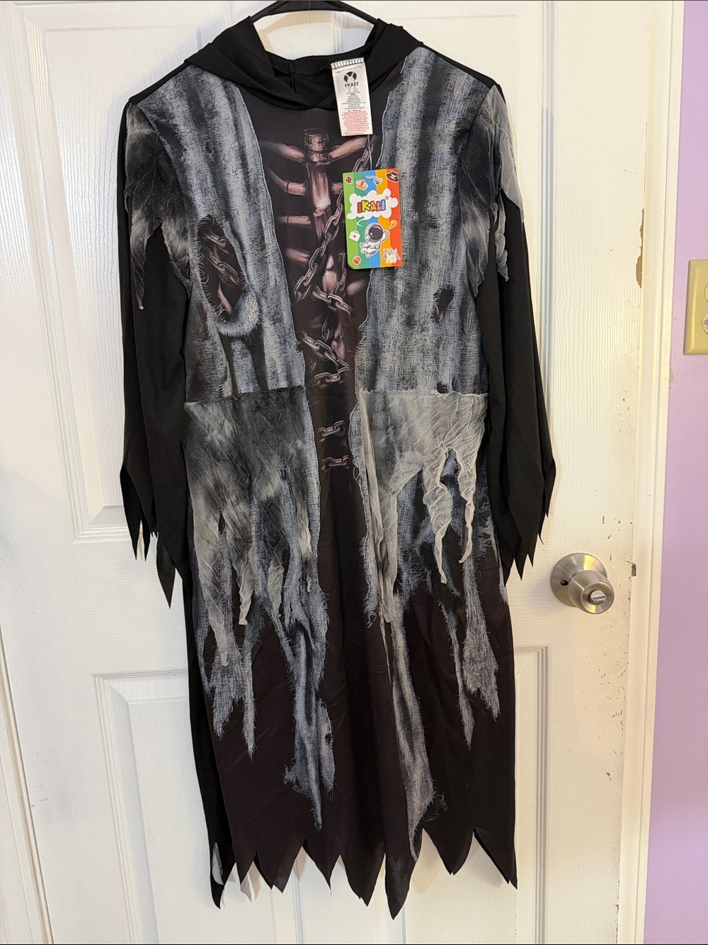 Kali Black and Gray Hooded Halloween Costume-Grim Reaper-NWT- Size 8-10 Youth